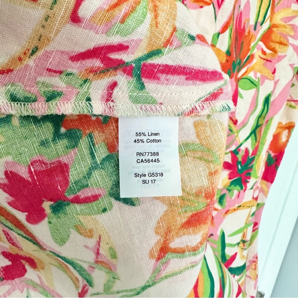 J. Crew NWT Floral Peplum Linen Cotton Sleeveless Top Blouse - Picture 3 of 7